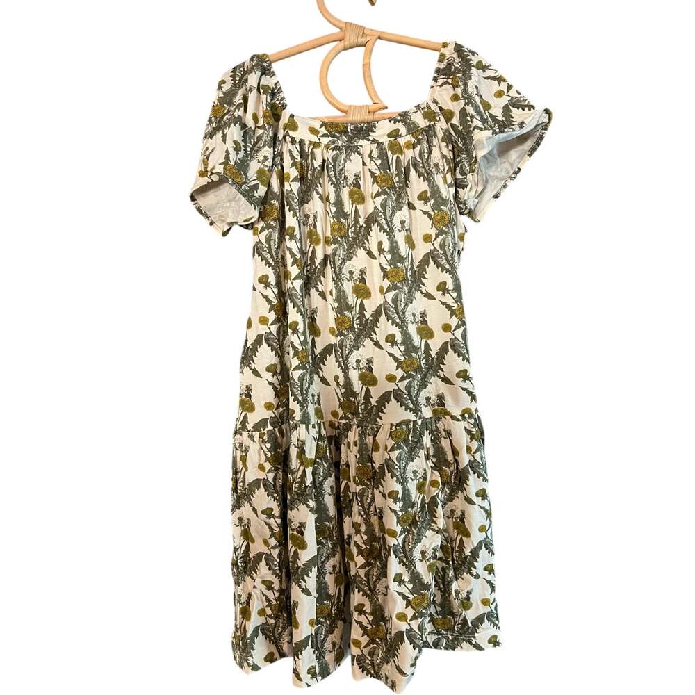 NWT Kate Quinn Woods Square Neck Flutter Sleeve Dress in Dandelion Sz 6y Modal